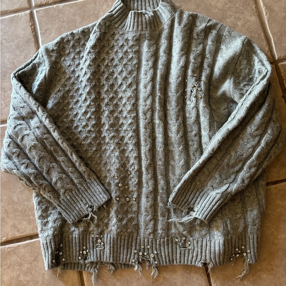 Zara Gray Turtleneck Sweater